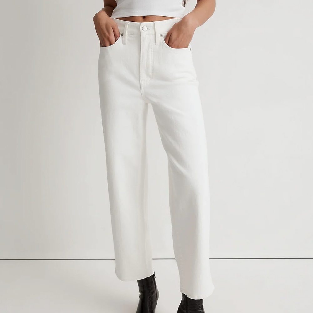 Madewell The Perfect Vintage Wide-Leg Crop White Jean